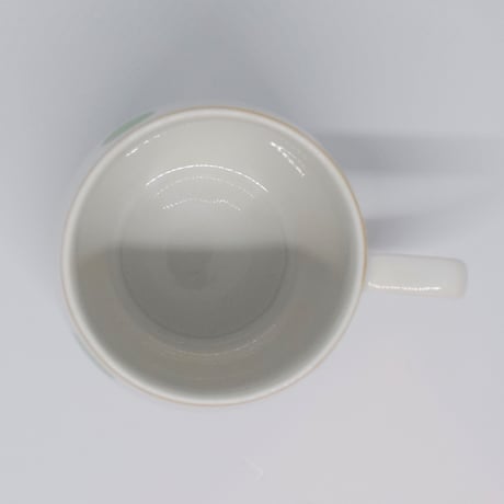 チェコ　ボヘミア社　水玉マグカップ　黄緑
