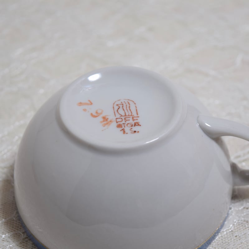 旧ソ連時代 ラトビア リガ陶器工場 コーヒーカップ 青ライン | Kitten Blue