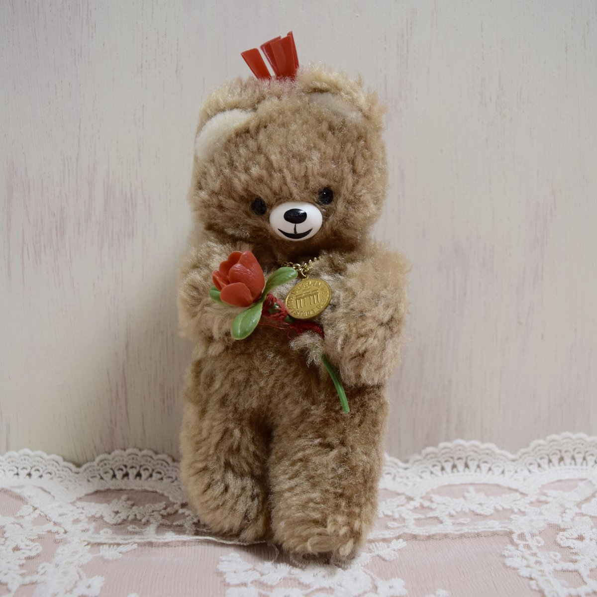 DDRベア 小さめʕ•ᴥ•ʔ つけ襟とパンツ　アンティークベア　ヴィンテージベア DDRベア 小さめʕ•ᴥ•ʔ つけ襟とパンツ アンティークベア ヴィンテージ