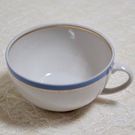 旧ソ連時代　ラトビア　リガ陶器工場　コーヒーカップ　青ライン