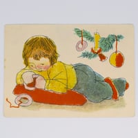 チェコ　ポストカード　クリスマス　子ども
