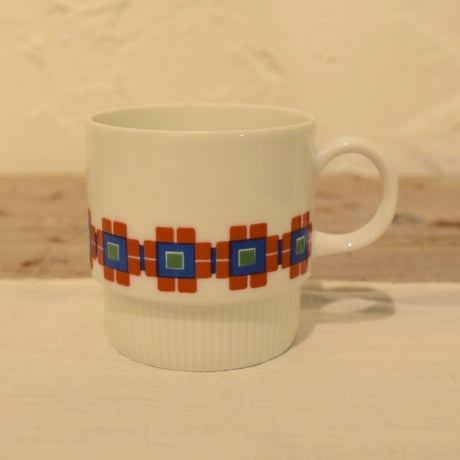 ドイツ　Melitta　チェック柄のコーヒーカップ