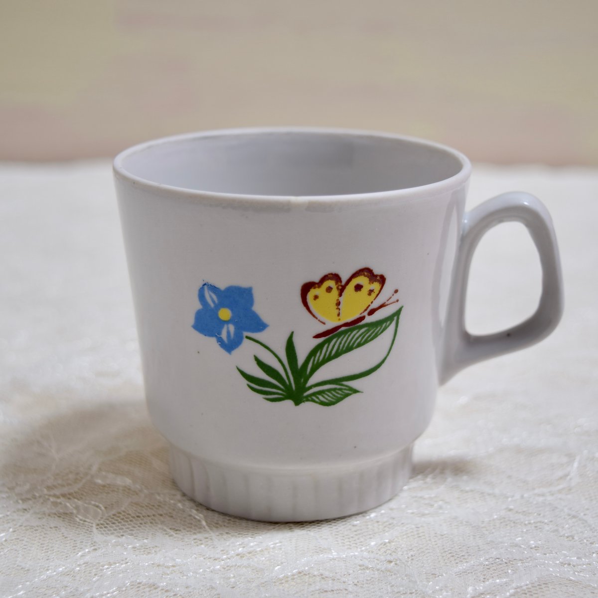 【希少】旧ソ連 ロモノーソフ 雄鶏と花柄 金彩 マグカップ プレート 旧ソ連時代 小さめマグカップ 蝶々 | Kitten Blue