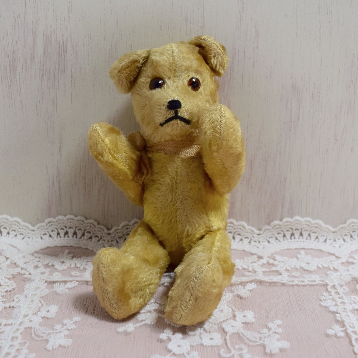 ワンちゃんみたいな 垂れ耳テディベア ゴールド | Kitten Blue