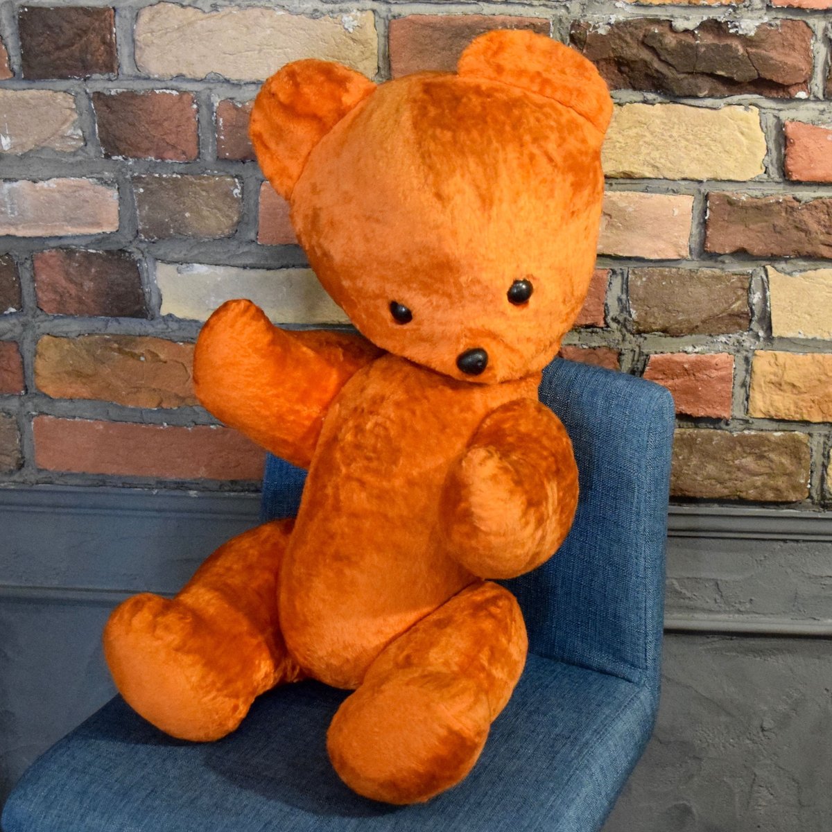 旧ソビエト オレンジがかった大きなテディベア | Kitten Blue