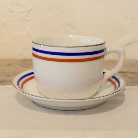 チェコ　トリコロール　コーヒーカップ＆ソーサー
