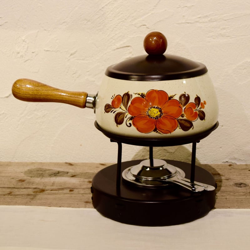 希少　廃盤　クーザンス フォンデュポットセット　22cm チョコレート色 ドイツ チーズ/チョコレートフォンデュセット 鍋 | Kitten Blue