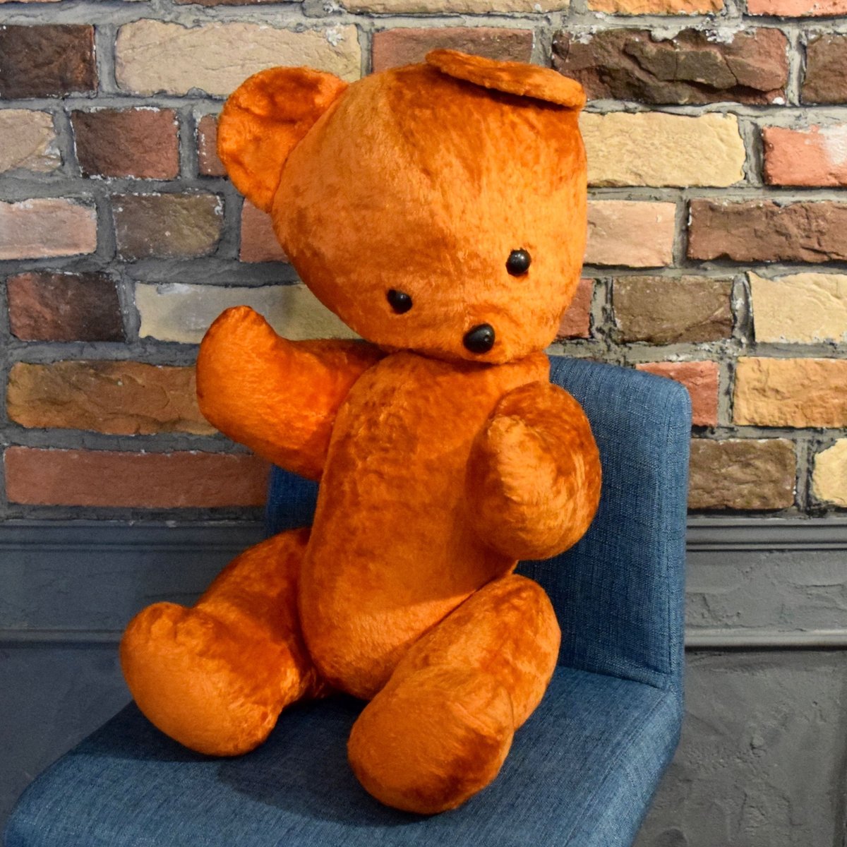 あや　ヴィンテージ　アンティーク　オレンジ色テディベア 約40cm 旧ソビエト オレンジがかった大きなテディベア | Kitten Blue