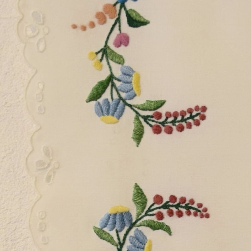 ハンガリー カロチャ刺繍 テーブルクロス お花たっぷり | Kitten Blue