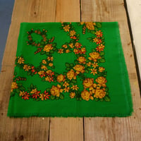ソビエト　プラトーク　緑　アンティークなお花