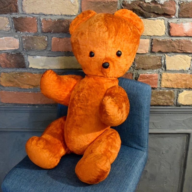 旧ソビエト オレンジがかった大きなテディベア | Kitten Blue