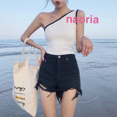 即納再入荷  ３色展開ワンショルノースリーブ