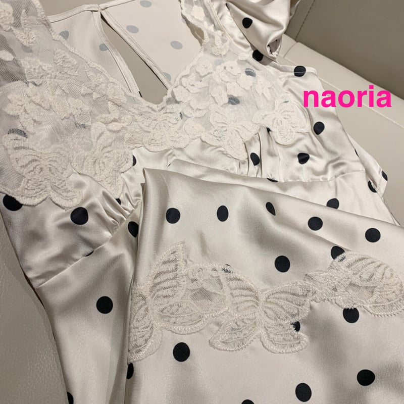 予約制 背中開きポイントレースドットワンピース | naoria