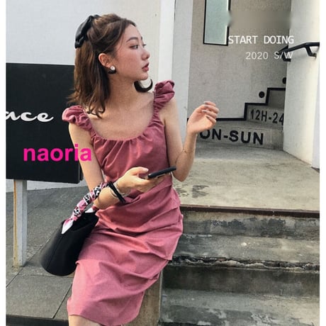 即納　３色展開  ２wayストレートラインワンピース