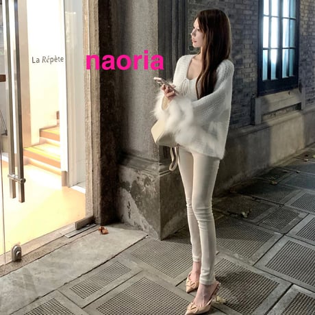 予約制  フォックスファー鍵編みカーデ単品