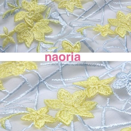 訳あり即納  水色シースルーフラワー刺繍ワンピース