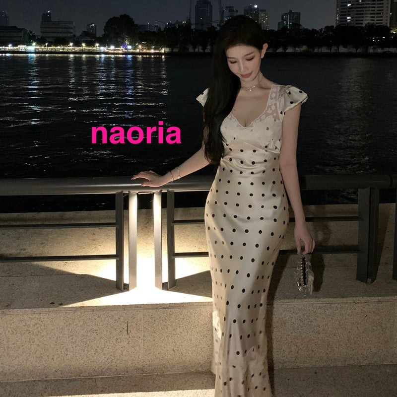 予約制 背中開きポイントレースドットワンピース | naoria 予約制 背中開きポイントレースドットワンピース | naoria