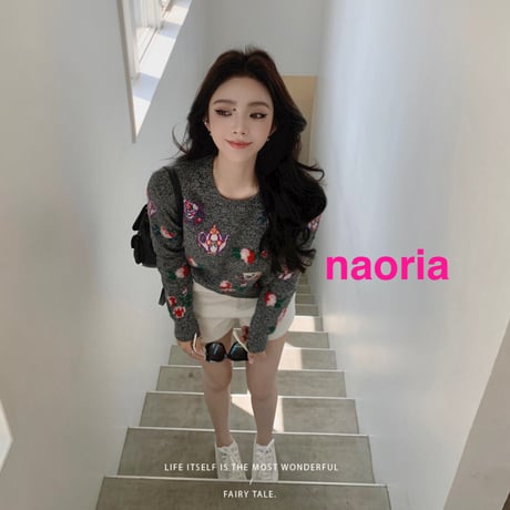 予約制　２色展開  羊毛柄ニット単品