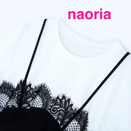 予約制  Ｔシャツ重ね着風ワンピース