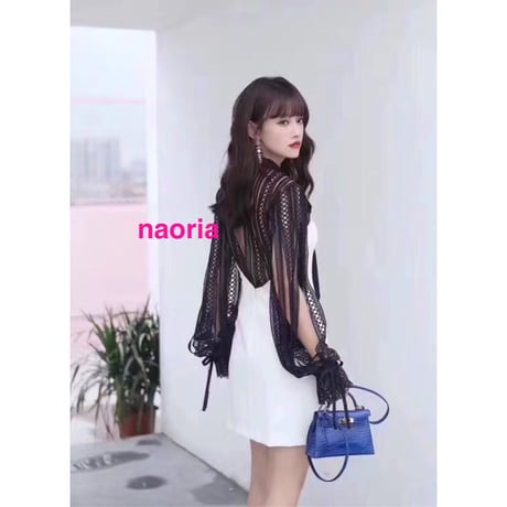 訳有り即納　袖スリットワンピース