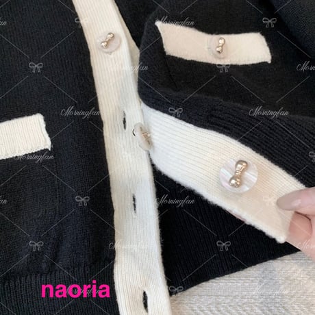 予約制  ２色展開　リボンニットカーデ単品