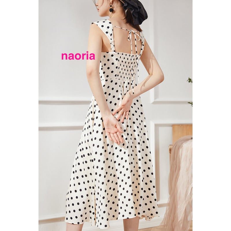 【美品】45rpm ノースリーブ ドットワンピース サイズ2（M） 即納 ドットノースリーブワンピース | naoria