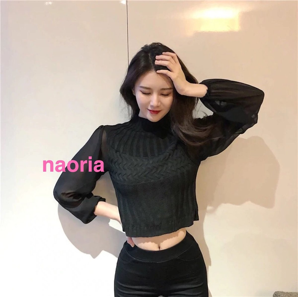 ◇LOOKCOVER◇ Punching Net シースルーニット (3色) unisex 即納 3色展開袖シースルーニット | naoria