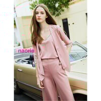 即納 ベルト付きフロントビジューピンクサテンキャミワンピース | naoria