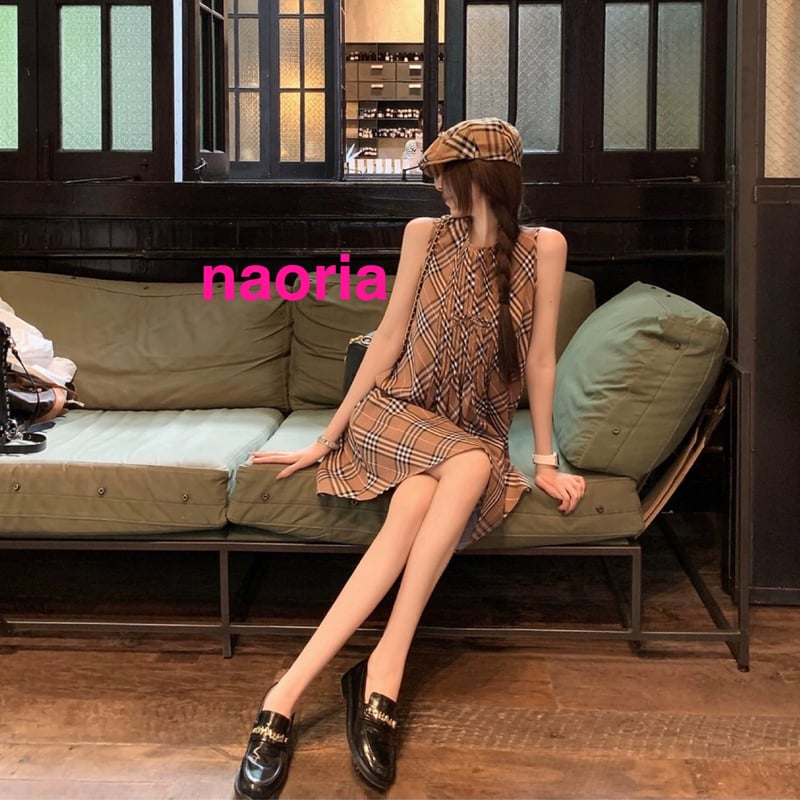 予約制 チェックノースリーブワンピース | naoria 予約制 チェックノースリーブワンピース | naoria