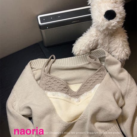 予約制  ２色展開　重ね着用ニット単品