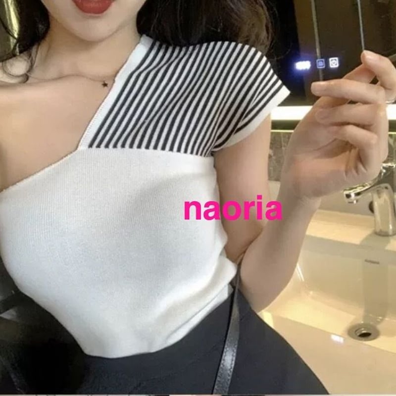 即納 4色展開 ワンショルチューブトップ重ね着セット | naoria