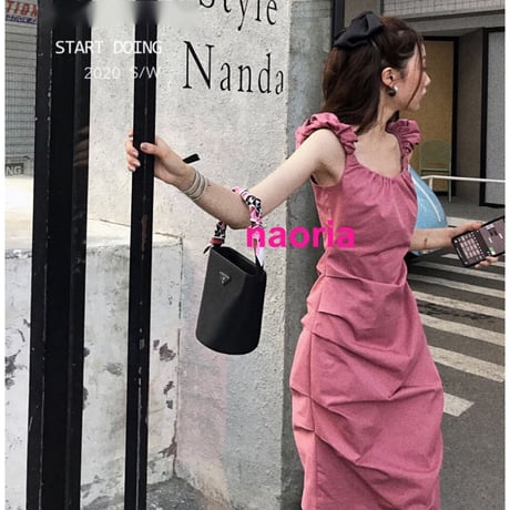 即納　３色展開  ２wayストレートラインワンピース
