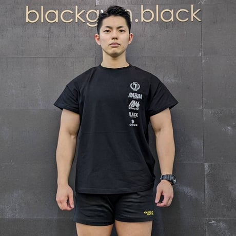 MONKEY4✖️NABBA JAPAN ⁡ [Big logo T-shirt  BLACK ］