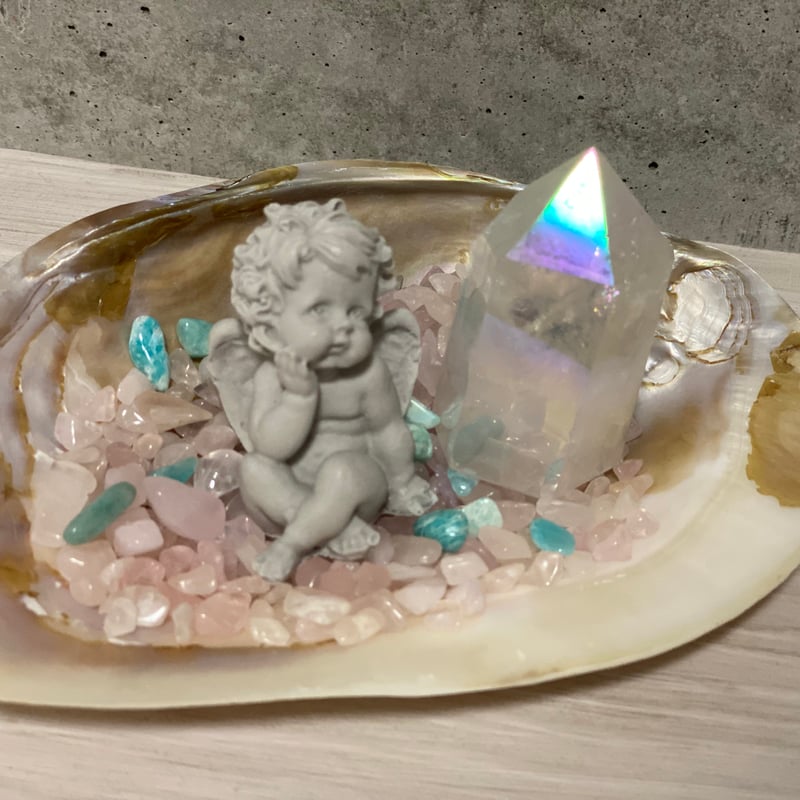 No1010 浄化/癒し セレナイト コーティング仕上げ 天使の羽 右 オブジェ 限定6天使🪽】天使のセレナーデ浄化セット | KouLin