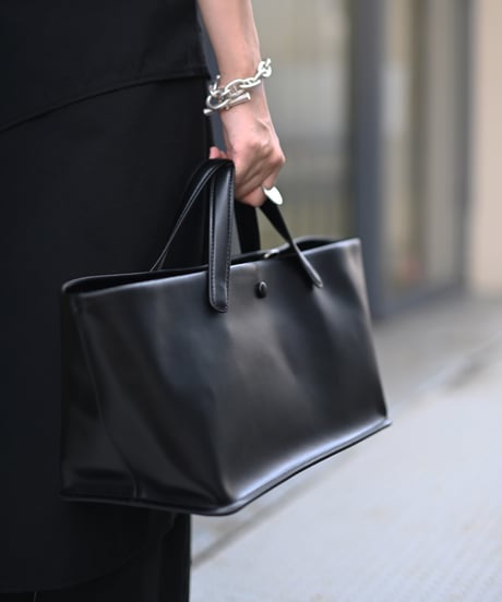 Leather Wide Tote Bag