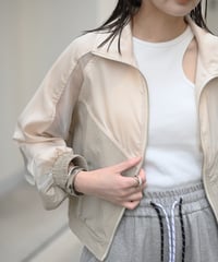 オーガンジー切替ショートブルゾン