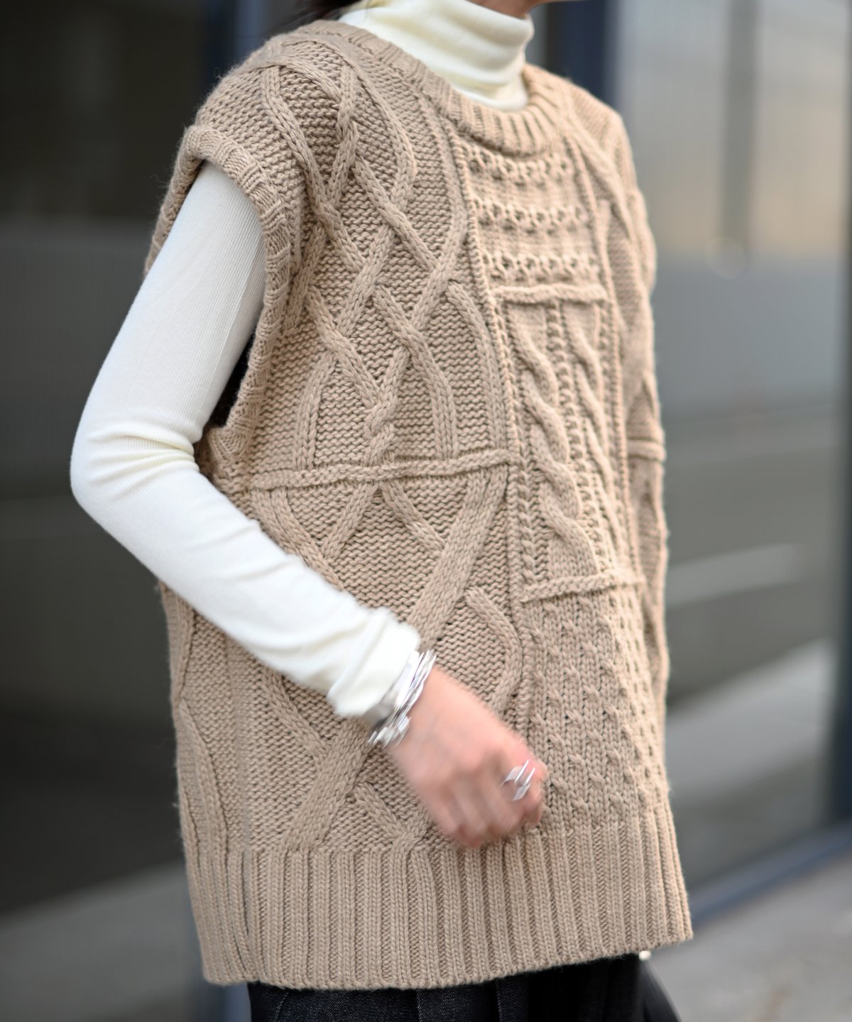 AURALEE オーラリー アラン ニット ベスト A8AV03FM AURALEE オーラリー アランニットベスト AURALEE FRENCH MERINO ARAN