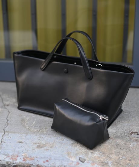 Leather Wide Tote Bag