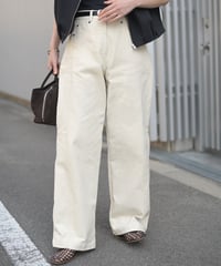 コットンツイル 切替ワイドパンツ