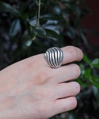 【アクセ1100円均一】Wave Silver Volume Ring＃925