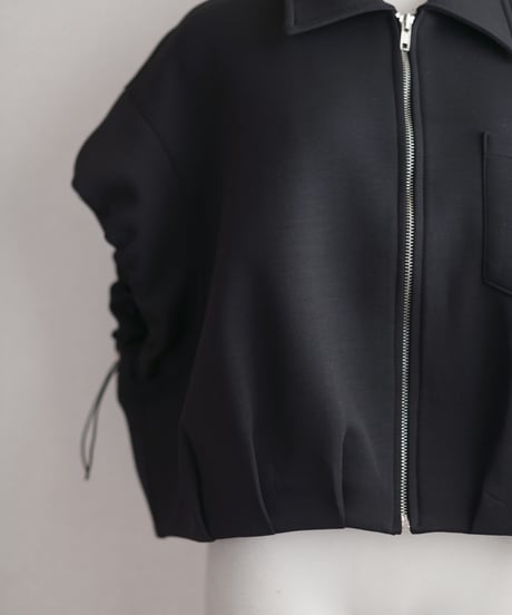 ストリングZIPショートブルゾンベスト
