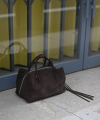 Suede Zip Boston Bag