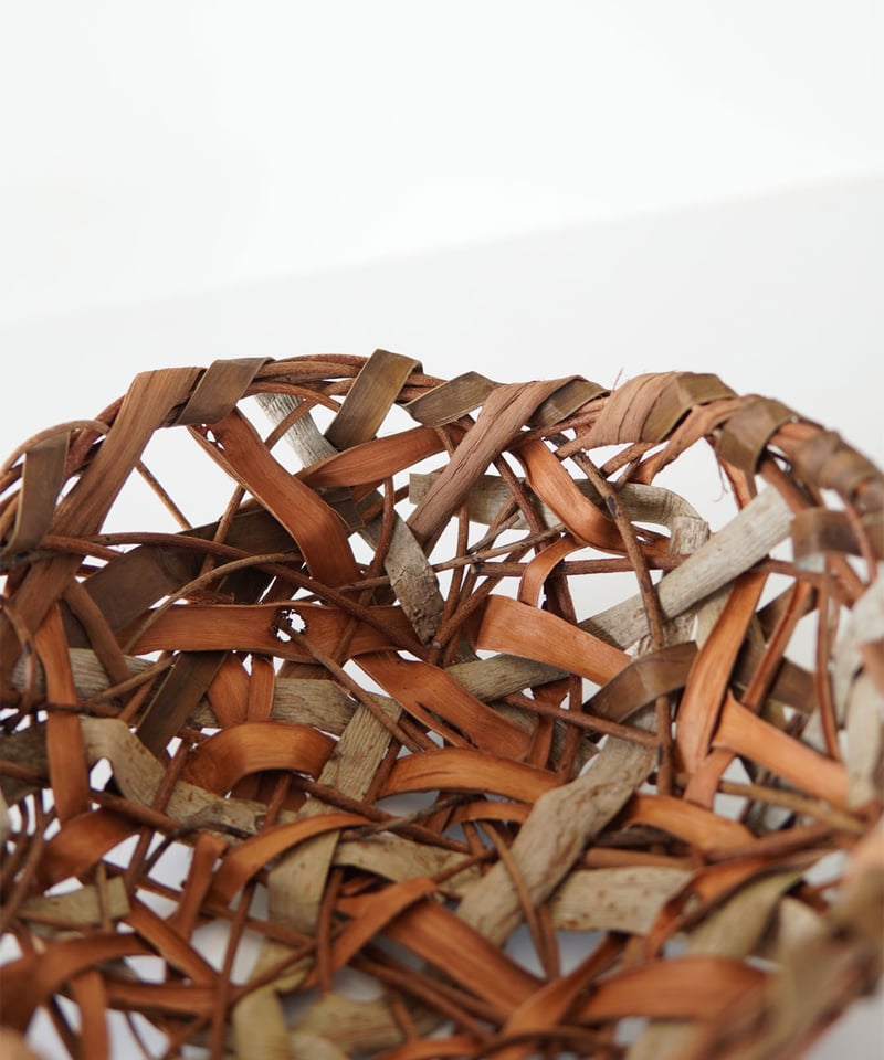 胡桃×山葡萄×あけび の 乱れ編み 置き籠 直径32cm (オズのかごバッグ