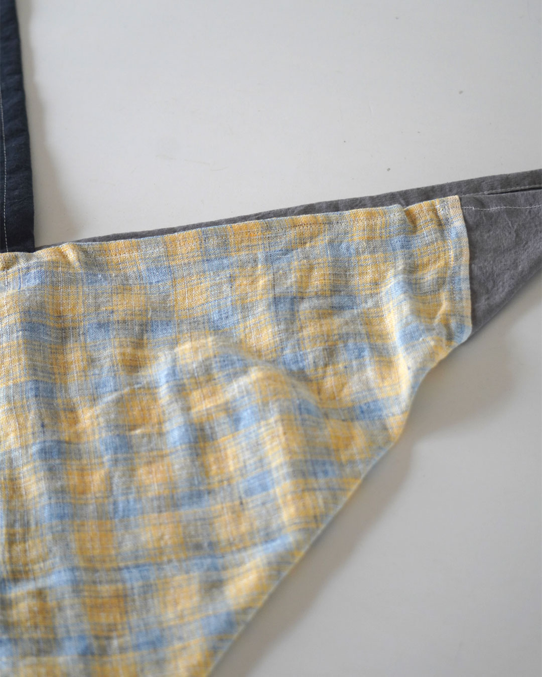 くるみ籠 綿麻生地チェック柄内袋