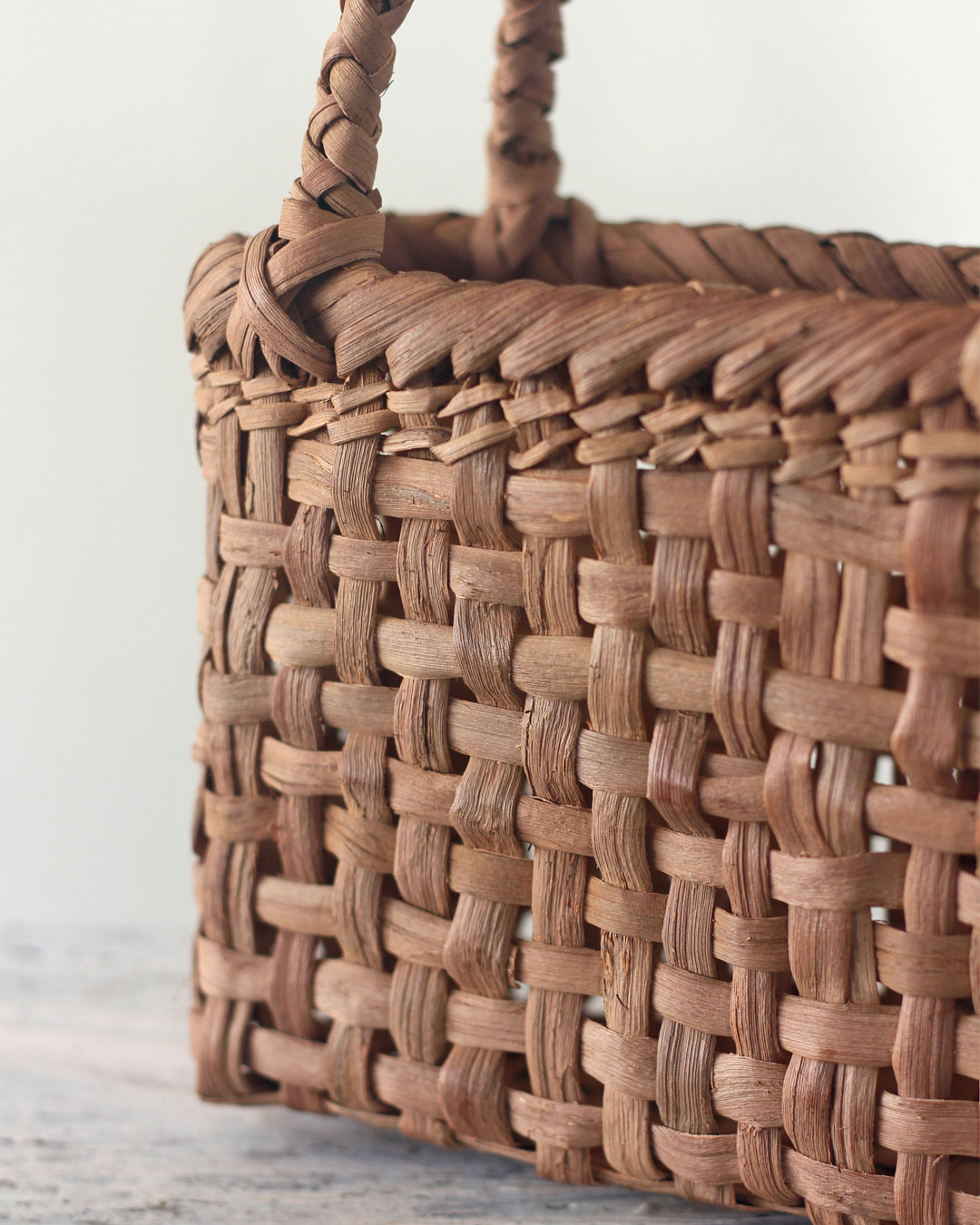 平織 コンパクト』山葡萄 かごバッグ 横幅21cm (オズのかごバッグ  