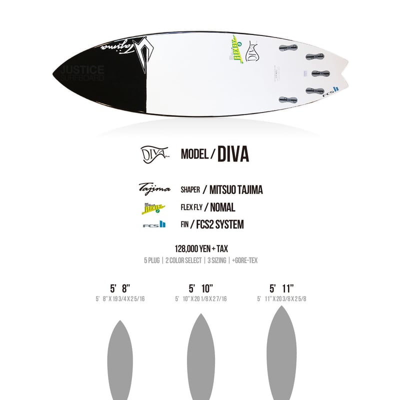 JUSTICE 5'8 DIVA | CLIFFS STORE