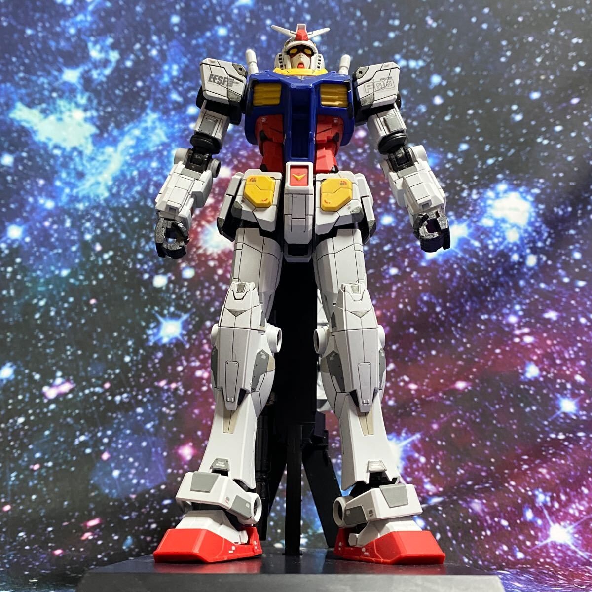 ガンプラ完成品(素組み） 試作型ガンプラ。HGBF047「スクランブルガンダム」（全