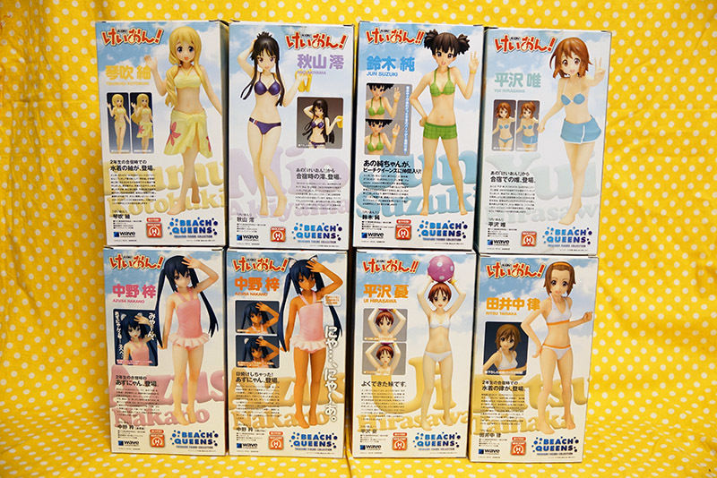 WAVE けいおん BEACH QUEENSフィギュア8体セット(平沢唯 平沢憂 秋山澪