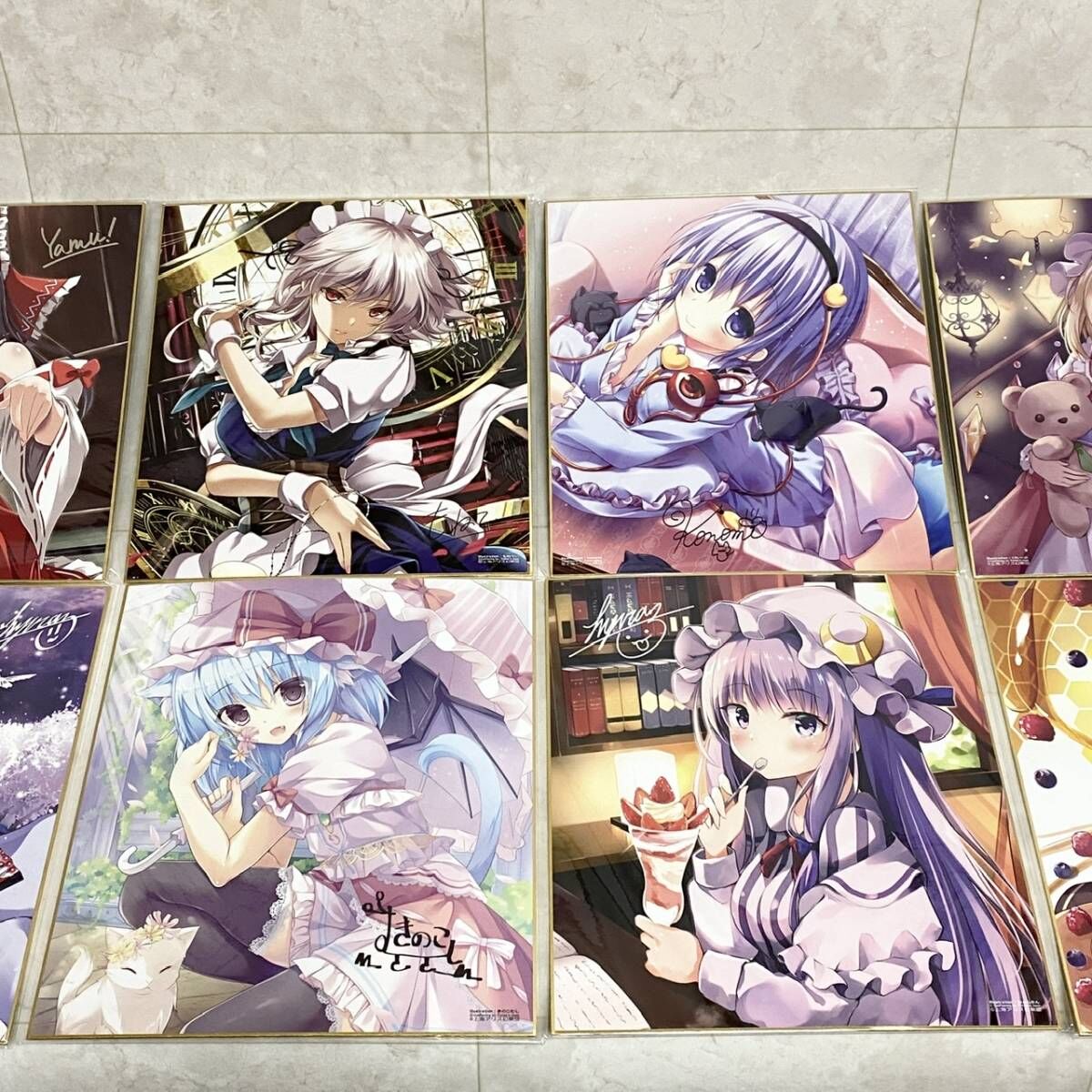 東方project 歌恋人　イラスト色紙　サイン色紙　5枚 original