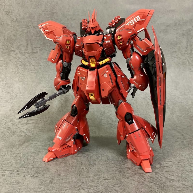 ジャンク]MG 1/100 サザビーVer.Ka 素組み、デカール貼り、パーツ欠品
